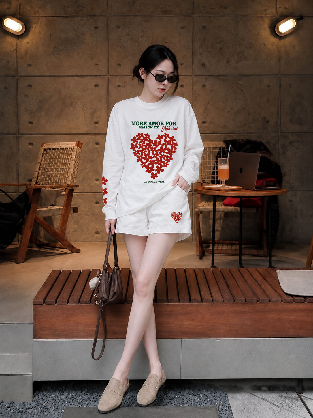 Nikolas Flower Heart Long Sleeve