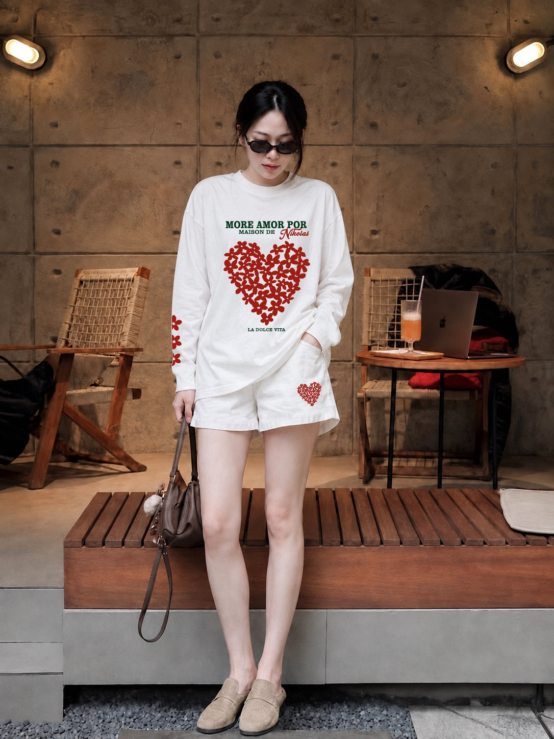 Nikolas Flower Heart Long Sleeve